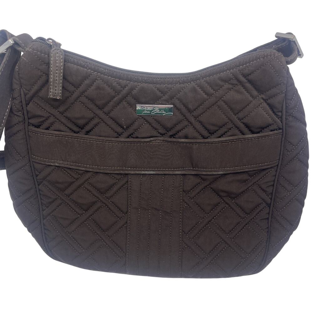 Vera Bradley Triple Zip Hipster Shoulder Bag Espresso Brown